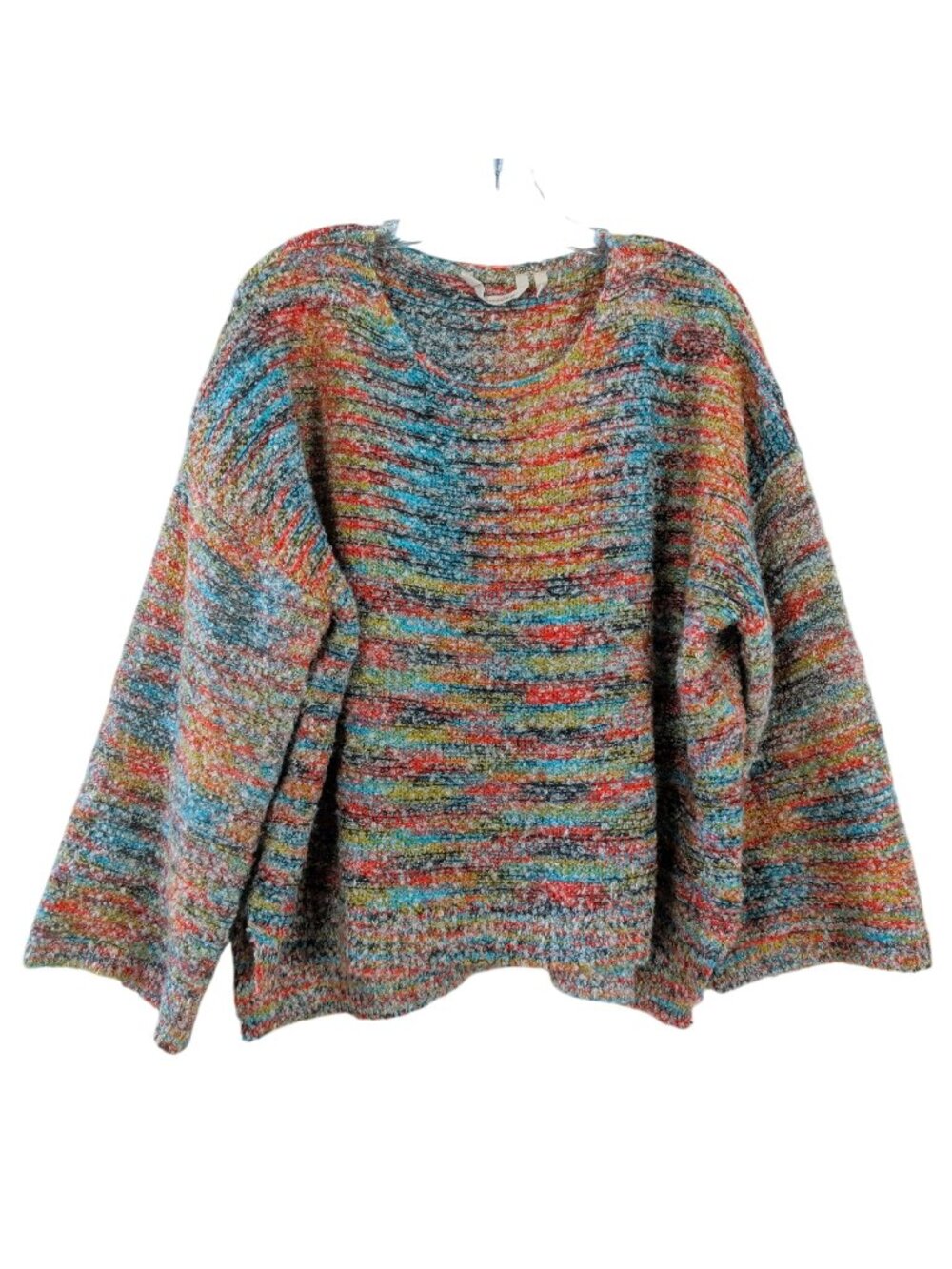 Soft Surroundings Sweater Womens XL Multicolor Textured Knit Bell Sleeve Boho